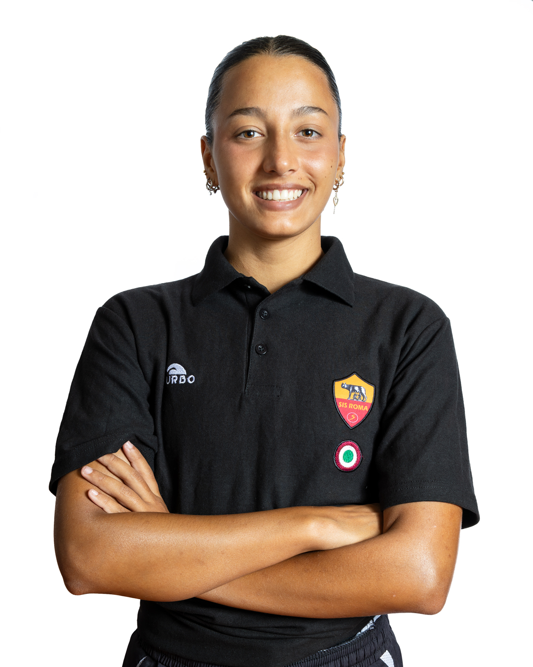 Ritratto di Ginevra Aprea con la divisa della SIS Roma